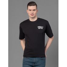 Red Tape Black Poly Cotton Printed Mens T-Shirt