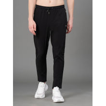 Red Tape Black Polyester Stretch Solid Men's Activewear Trackpant