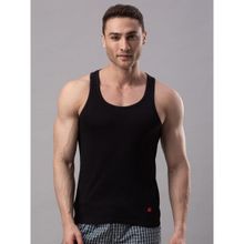 Underjeans by Spykar Cotton Vest - Black