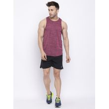Chkokko Men Magenta Tank Top with Shorts (Set of 2)