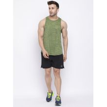 Chkokko Men Olive Tank Top with Shorts (Set of 2)