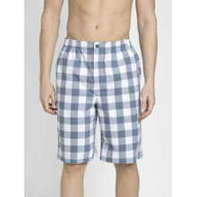 Jockey US88 Men Super Combed Cotton Woven Fabric Bermuda - White & Blue