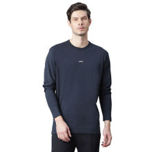 Matinique Dark Blue Solid Round Neck T-Shirt