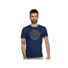 Tantra Navy Blue Round Neck Printed T-shirt