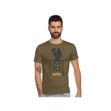Tantra Olive Green Round Neck Printed T-shirt