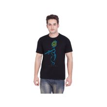 Tantra Black Round Neck Printed T-shirt