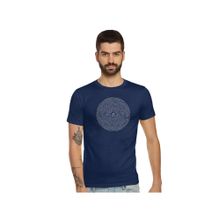 Tantra Navy Blue Round Neck Printed T-shirt