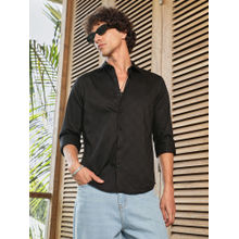 Campus Sutra Men Black Solid Casual Shirt