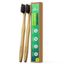 Matra Charcoal Bamboo Toothbrush With Soft Bristles & Floss Tip - Pack Of 2