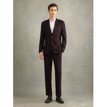Arrow Men Burgundy Self Design Dobby Two Piece Suit (Set of 2)