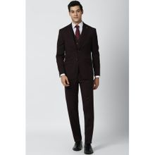 Peter England Men Brown Three Piece Suit (set Of 3)