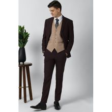 Peter England Brown Three Piece Suit (set Of 3)