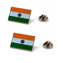 The Tie Hub Indian Flag Design Lapel Pin (Pack of 2)