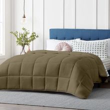 Razzai Olive-Coloured Microfiber Ac Room 100 Gsm Single Bed Comforter