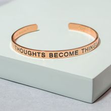 Pipa Bella by Nykaa Fashion Rose Gold Plated Thoughts Become Things Karma Bangle