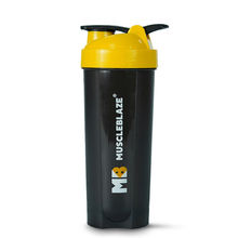 MuscleBlaze Unleash the Zidd Shaker Bottle - Yellow and Black