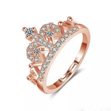 Jewels Galaxy Women'S Fashion Ad Crown Design Rose Gold Plated Pluhsy Ring For Women
