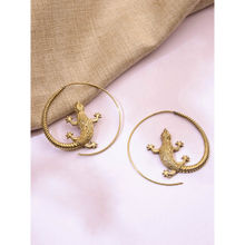 Studio One Love Lizard Loop Earrings Made of Brass in Gold Color