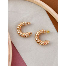 Shoshaa Gold-Toned Contemporary Half Hoop Earrings