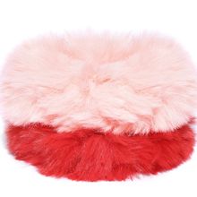 Blueberry Set Of 2 Red And Peach Faux Fur Scrunchie