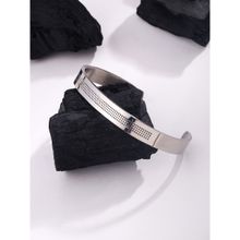 VIRAASI Men Silver Plated Cuff Bracelet