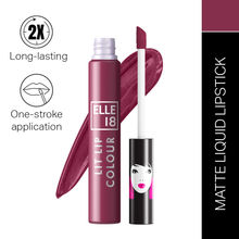 Elle 18 Liquid Lip Color Lipstick 16hr Long Lasting, Smudgeproof, Transferproof Matte- Mulberry Love