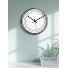 Spaces Unhooked Dual Ring Word & Minute Dial Silent Sweep Noiseless Wall Clock Silver