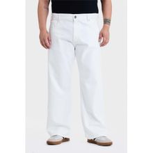Snitch Men White Denim Relaxed Casual Jeans