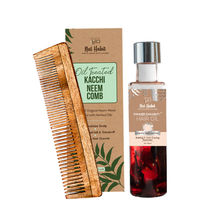 Nat Habit Dual Tooth Kacchi Neem Comb & Men's Hair Revital Summer Dasabuti Hair Oil
