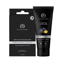 The Man Company Charcoal Nose Strips (4 Strips) + Charcoal Face Wash