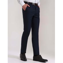 Metal Navy Blue Slim Fit Formal Trousers