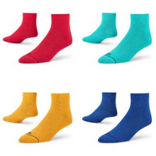 Dynamocks Solid Men Ankle Length Socks, Pack Of 4 Pairs - Multi-Color (Free Size)