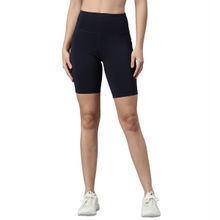 Enamor Athleisure Womens A701-Dry Fit Antimicrobial High rise Tights With Graphic - Navy Blue