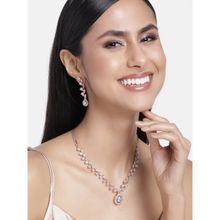 Estele Rose Gold Plated CZ Fascinating Necklace Set for Women