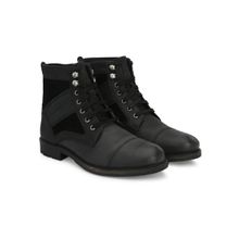 Delize Men's Black Solid Derby Boots