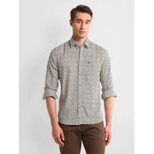 Arrow Sports Brown Slim Fit Cotton Paisley Shirt