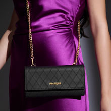 Pearlure Alison Women Vegan Leather Black Sling Bag