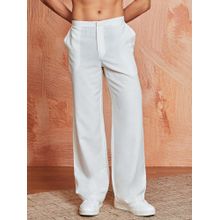 Vastramay Men Cotton Linen Solid Relaxed Fit Korean Pant