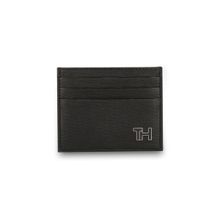 Tommy Hilfiger Finn Mens Leather Card Holder Textured Black