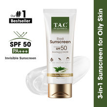 TAC - The Ayurveda Co. Eladi Sunscreen SPF 50 with Eladi & Neem - Reduces Tan & Combats Acne
