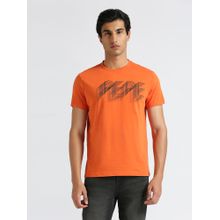 Pepe Jeans Orange Print Short Sleeve T-Shirt