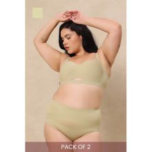 Krvvy High Rise Seamless Shaping Briefs Green (Pack of 2)