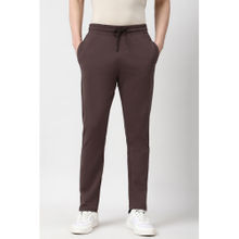 Peter England Men Brown Solid Casual Trackpant