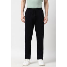 Peter England Men Black Solid Casual Trackpant