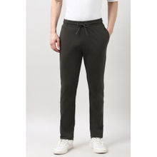Peter England Men Olive Solid Casual Trackpant
