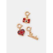 Accessorize London Women Women Red-Blue London Jewellery Charms (Pack of 3)