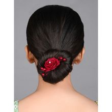 Fida Wedding Ethnic Red Rose U Hair Pin for Women(One size)