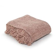 Sashaa World Soft Chenille Throw in Rose Pink Color