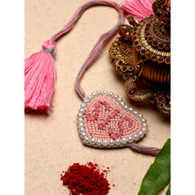 Moedbuille Pink Handcrafted Silk Multi Strand Rakhi