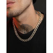 French Accent Men Embellished Criss-Cross Chain Necklace - California Gold